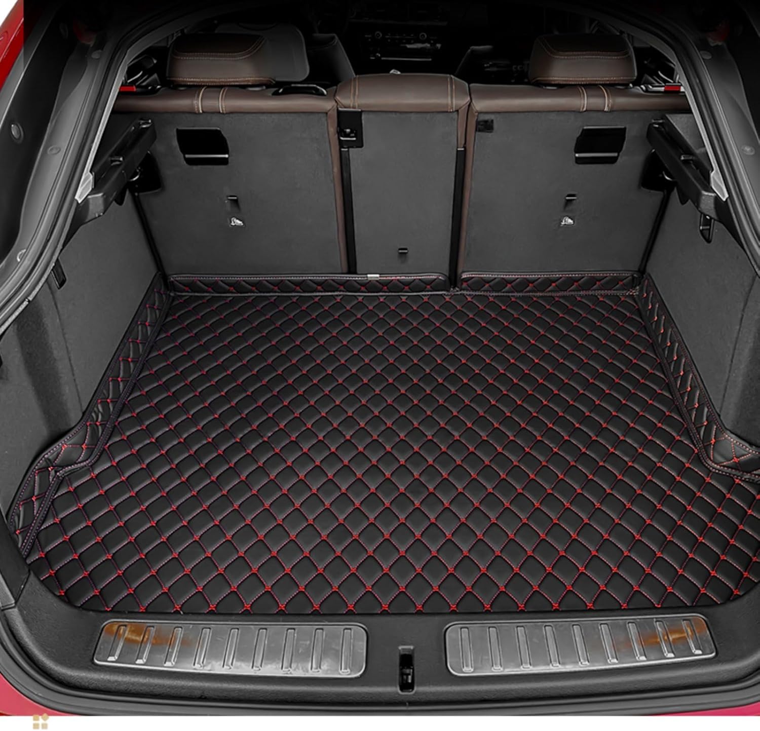 Car Trunk Mat for Mazda CX-5 2017 2018 2019 2020 2021 2022 2023 2024, Custom Fit PU Leather Cargo Liner, All-Weather Waterproof Rear Trunk Liner Protector, Auto Interior Accessories