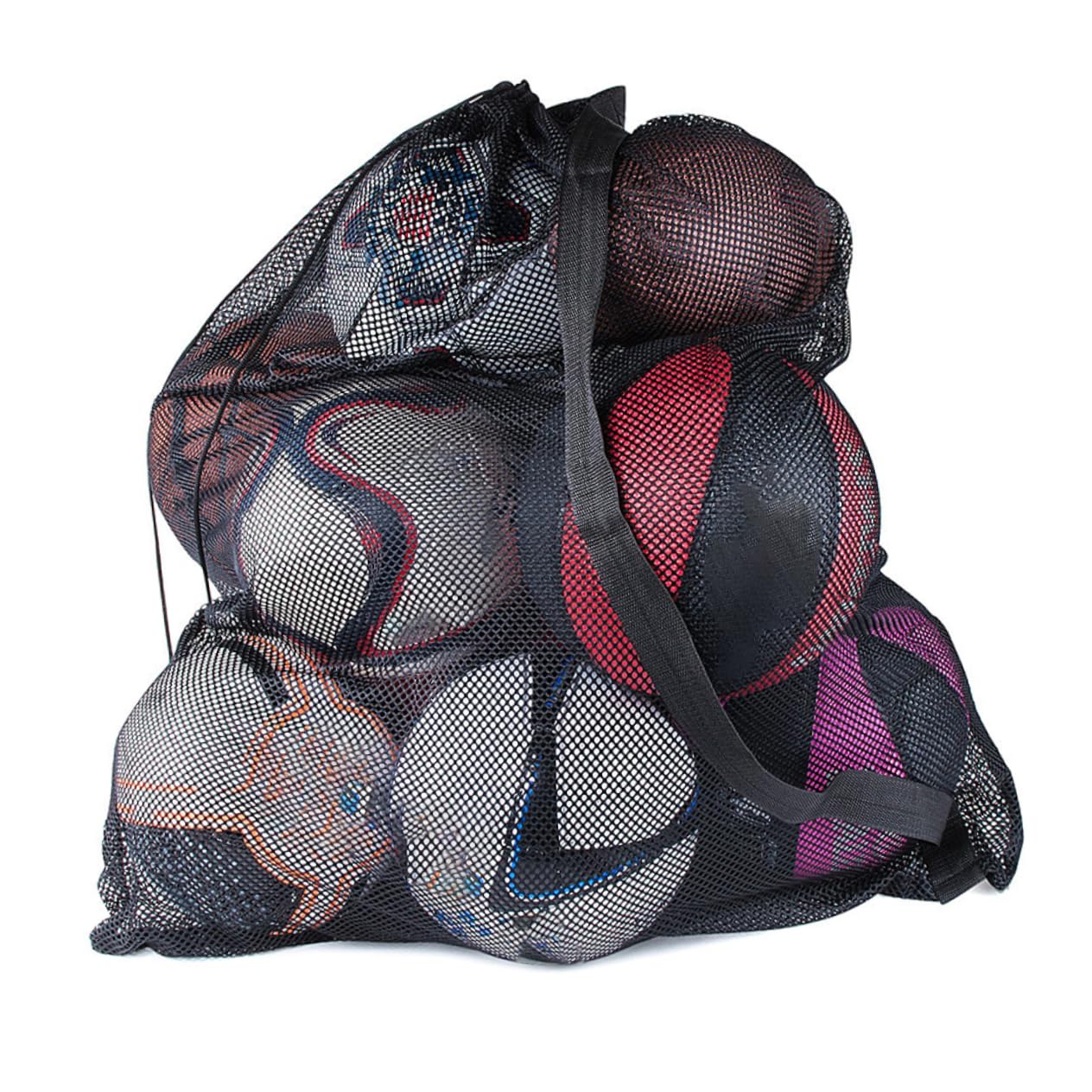 BESPORTBLE 2pezzi Borsa Sportiva Rete Per Palloni Sacchetto Tracolla Per Calcio Basket e Pallavolo Capacità Design Resistente e Pratico Per Uso Quotidiano