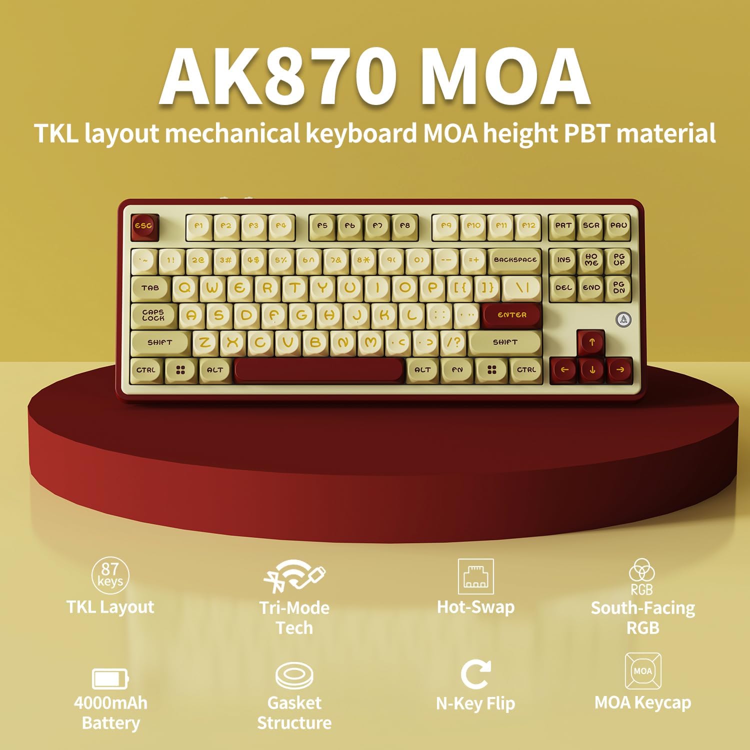 AK870 MOA TKL Layout Mechanical Keyboard Features