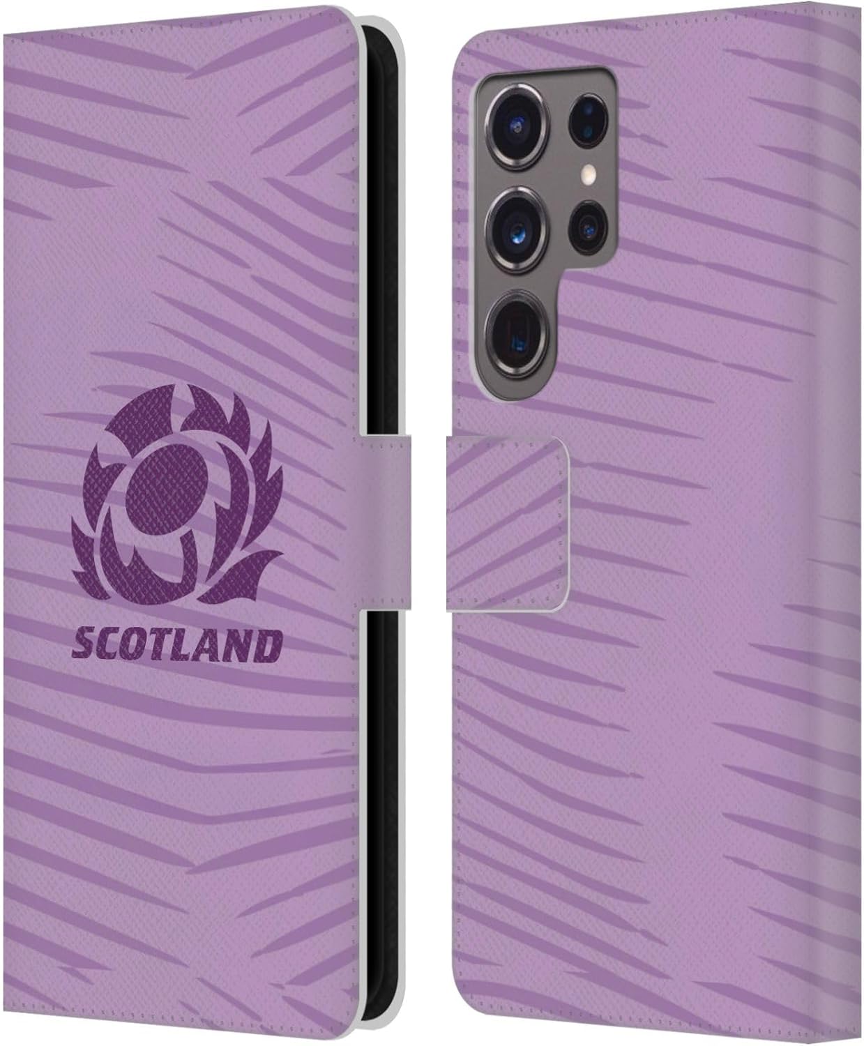 Head Case Designs Officially Licensed Scotland Rugby Away 2025/26 Crest Kit Leather Wallet Case Compatible with Samsung Galaxy S24 Ultra 5G