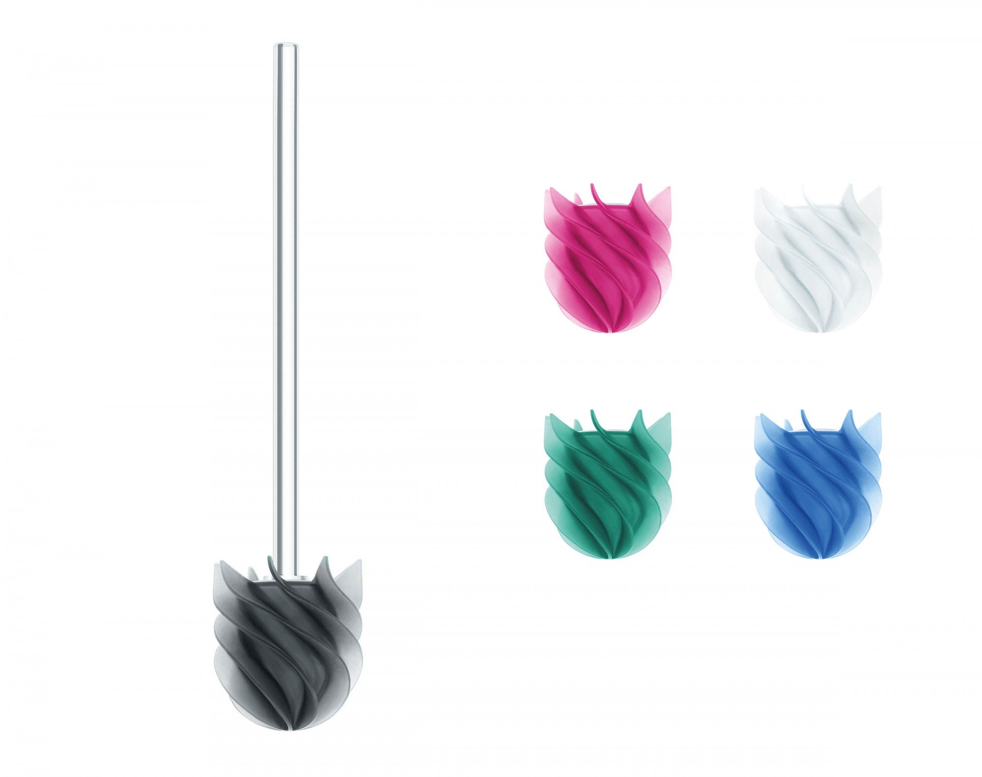 SANWOOD Waterclou Innovative Toilet Brush Without bristles, Acrylic, Grey, 7.8 x 7.8 x 41 cm