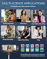 Vista 8 de Micrófono inalámbrico mini profesional para iPhone, iPad, teléfono Android, micrófono lavalier de solapa omnidireccional, micrófono plug-play