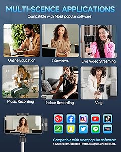 Caiord 2 Pack Professional Wireless Lavalier Microphone for iPhone 15(Above) and Android USB-C Device, Lapel Mics Plug-Play Clip on Lapel Mic for YouTube, Recording, Vlog, Facebook Live