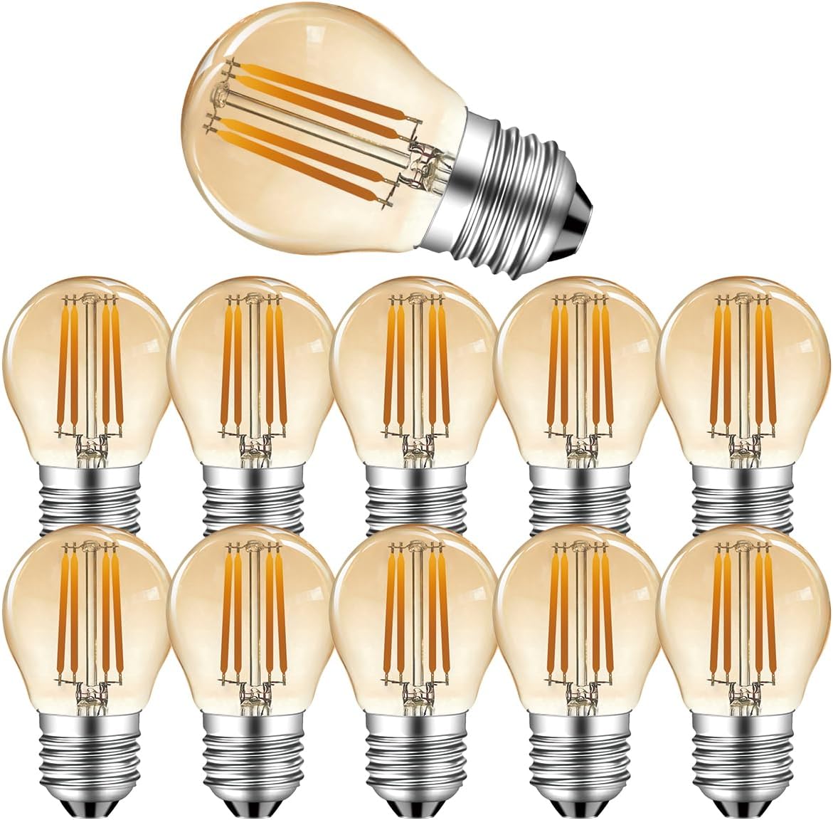 massway Ampoules LED Edison Vintage, Ampoule Vintage G80 E27 4W, Blanc