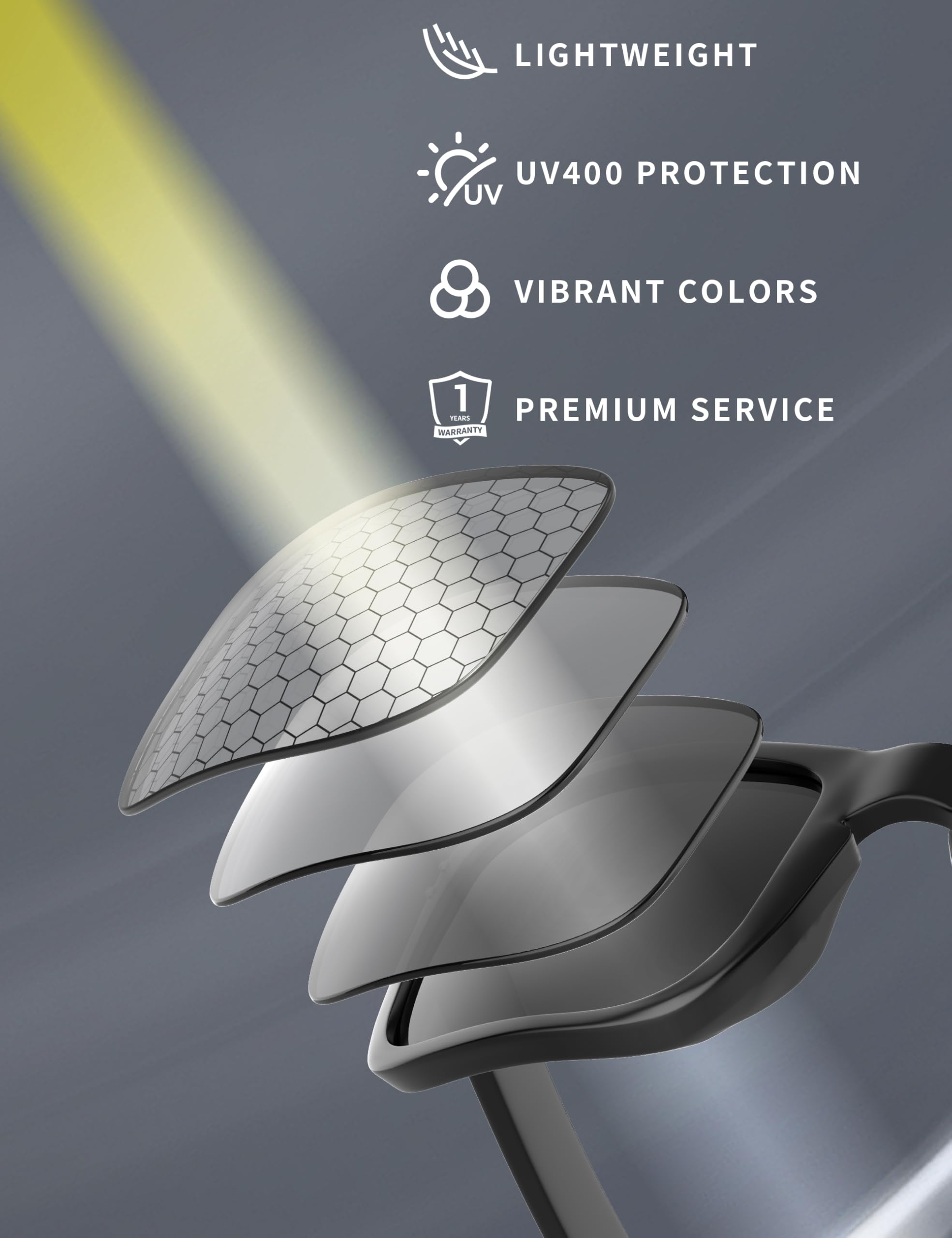 Lentes de repuesto con protección UV para RayBan Meta Headliner RW4009 50 mm, resistentes a los arañazos, naranja fotocromático, no polarizado
