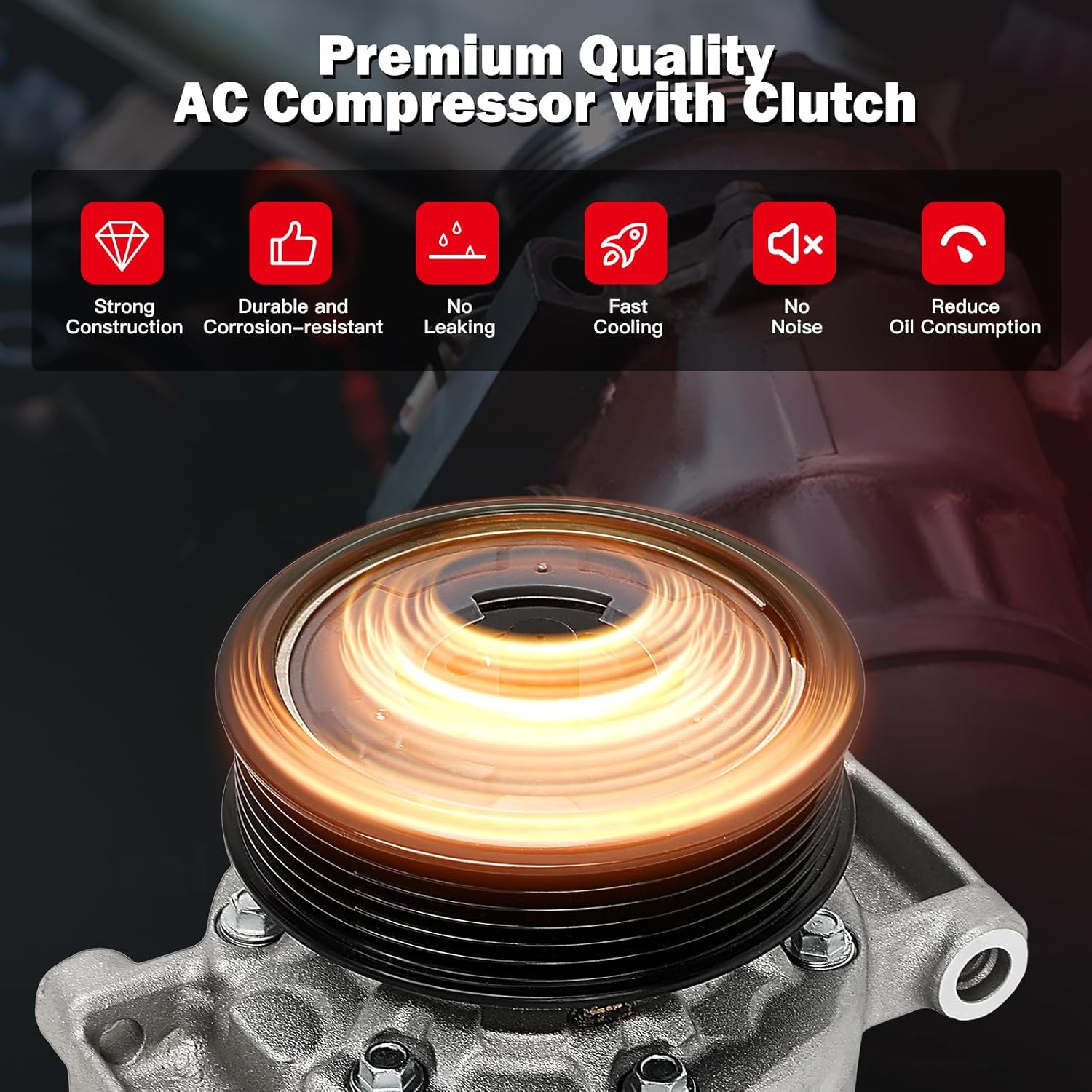 CCIYU Air Conditioning Compressor for Audi A3 Quattro A4 A4 allroad A5 A8 Quattro 1.8L 2.0L 3.2L 4.0L 6.3L 2001-2016 Replaces AC Compressor for Car