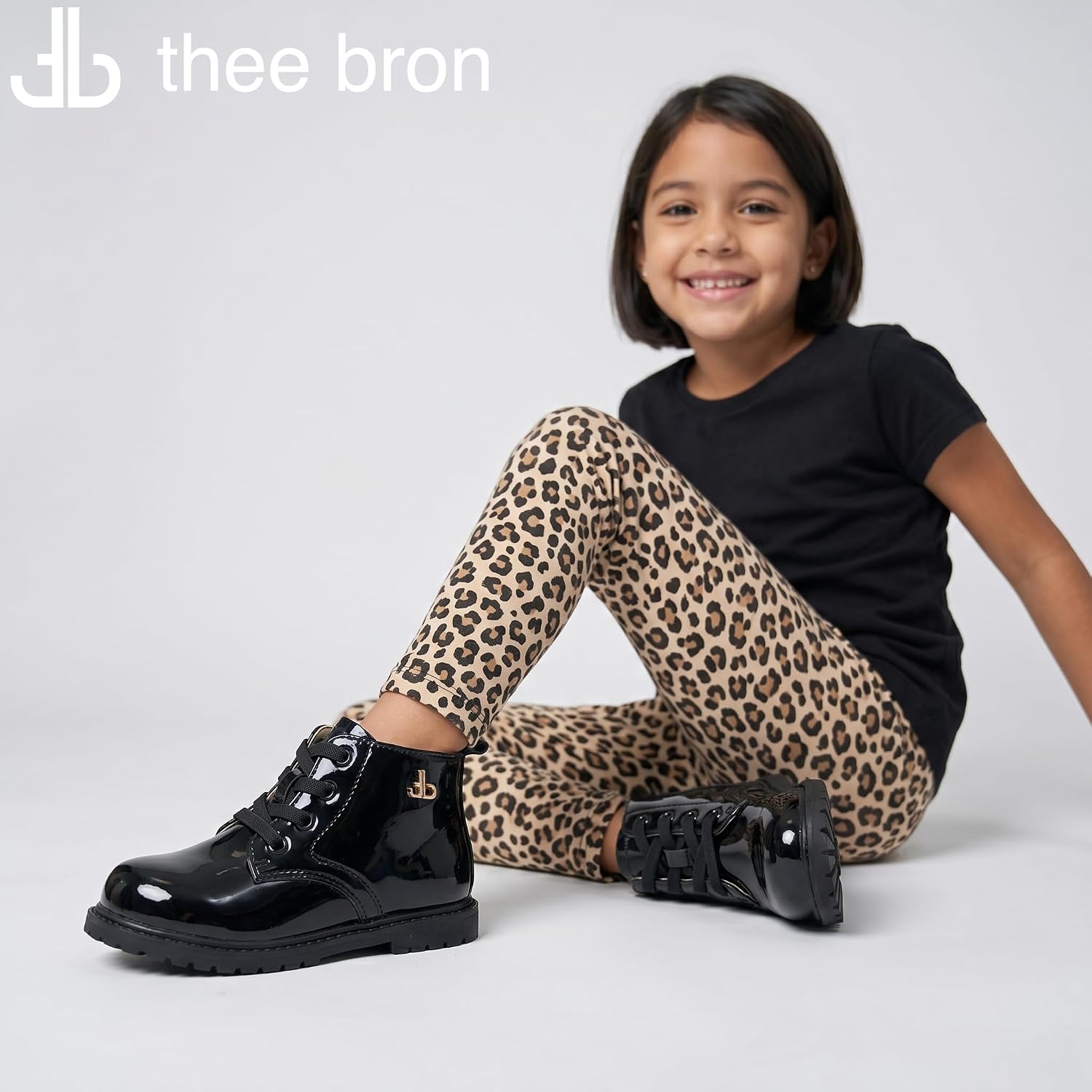 THEE BRON Vintage Leather Embroidered Toddler Girls Boots Mid Calf Water Resistant with Memory Foam Insole