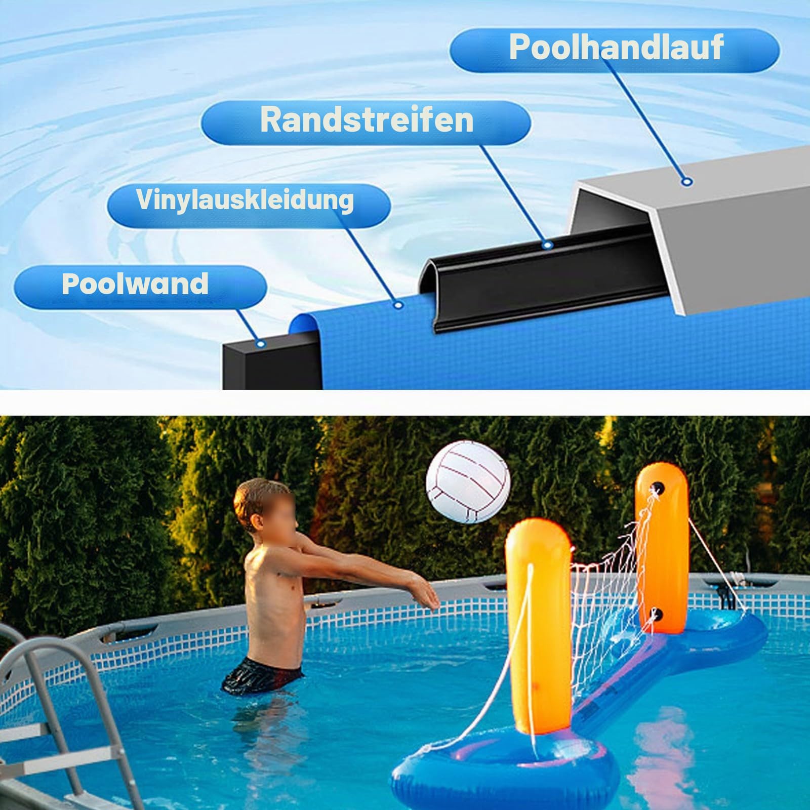 45-teiliges Set Schwimmbad-Flachdichtungsstreifen, Pool-Futter-Reparaturstreifen-Set, Flachdichtungsstreifen, Flachdichtungsstreifen für oberirdische Schwimmbecken