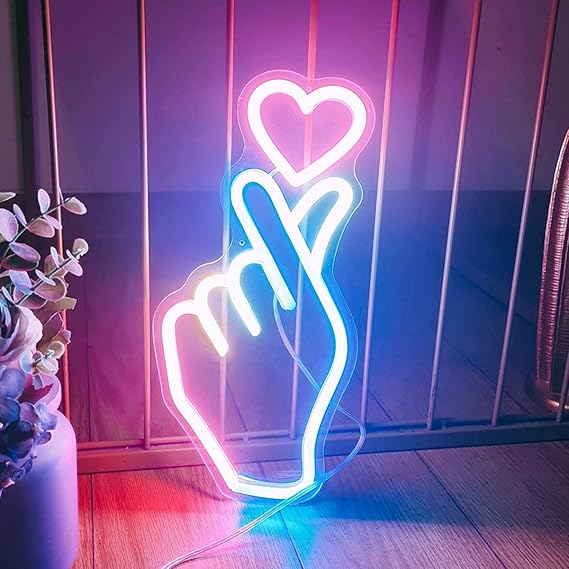 週間売れ筋 ネオン さし指 手 て ゆび フィンガー 手のひら イラスト ネオンライト 電飾 Led ライト サイン Neon 看板 イルミネーション インテリア 店舗 ネオンサイン アメリカン雑貨 かわいい その他