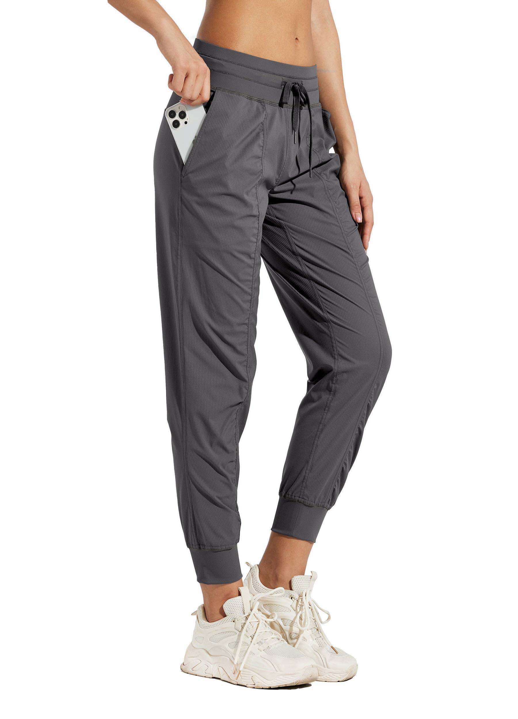 Willit Women's Studio Joggers Hiking Travel Dance Pants Striped Workout Lounge Drawstring Pants with Pockets