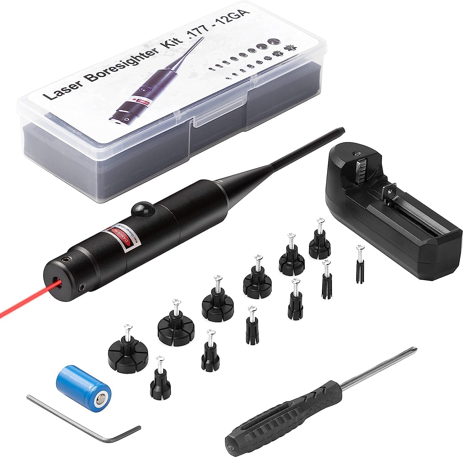 Green/Red Laser Bore Sight Kit Accurate Laser Boresighter for .170 .22 to 12GA Caliber Rifle