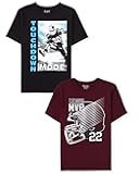 Boys' Gamer,Sports,Cars Short Sleeve Graphic T-Shirts,2 Pack