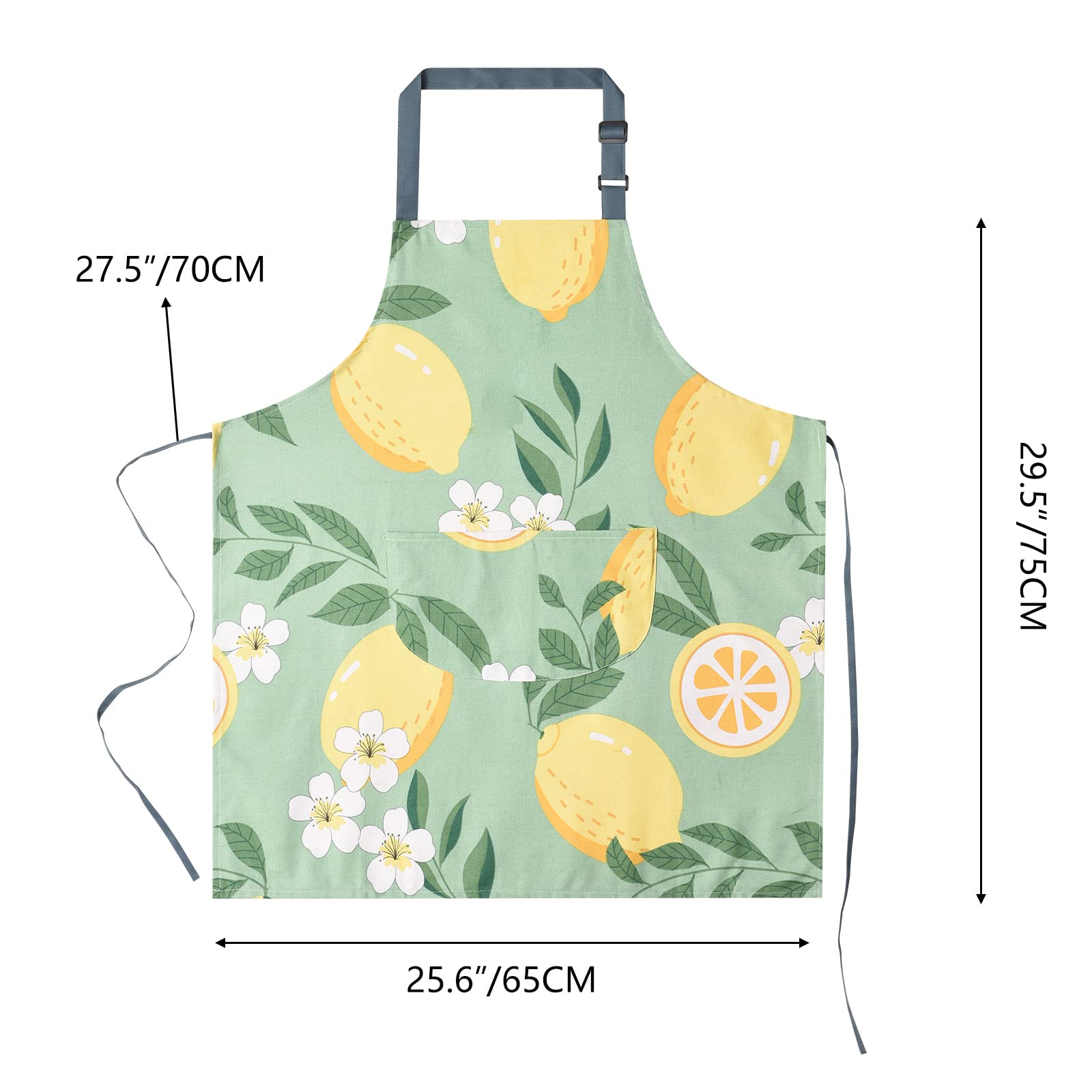Paquete de 2 delantales florales para mujer con bolsillos, delantales de chef de algodón ajustables para cocina, cocina, barbacoa y parrilla