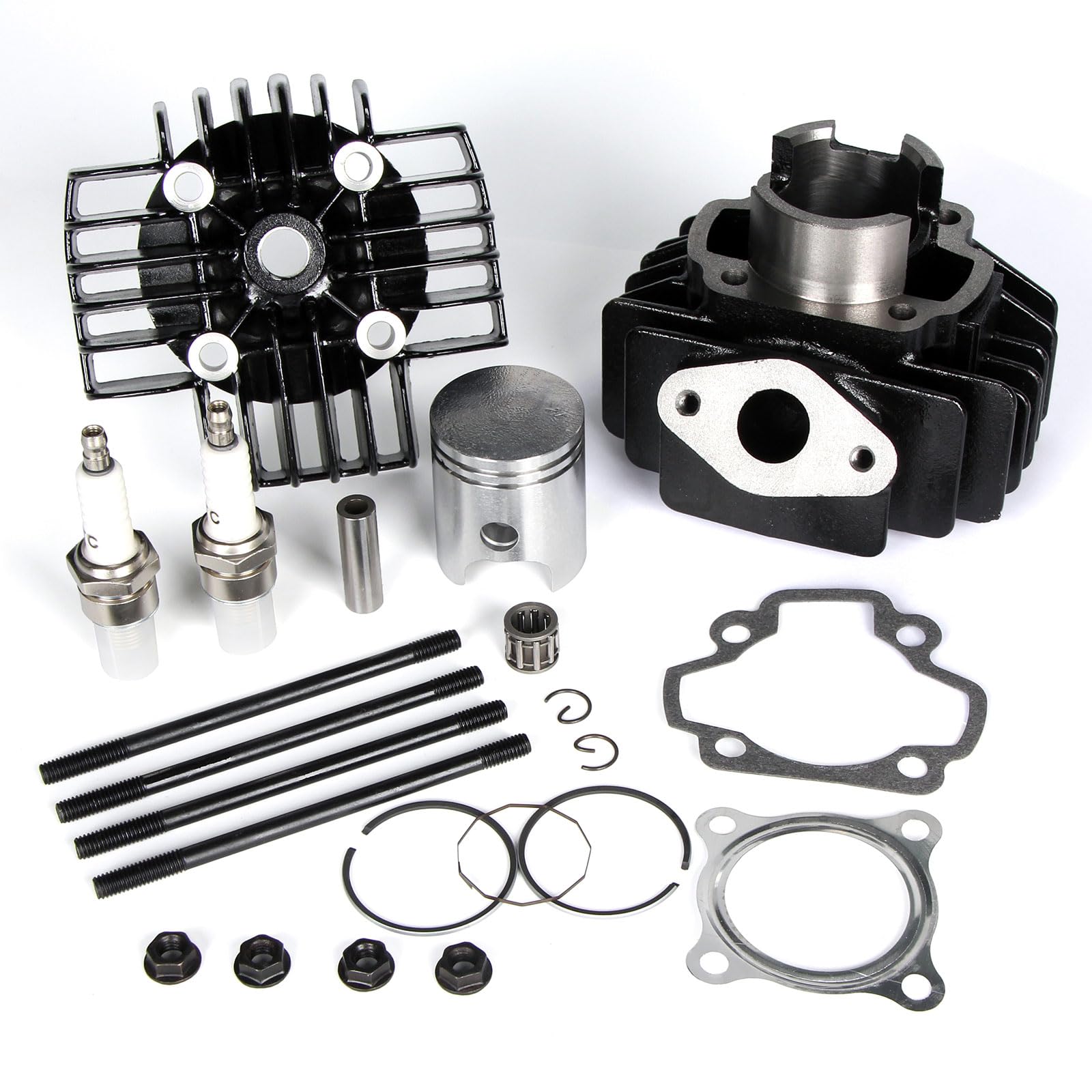 SUNQIAO PW50 Cylinder Kit, Cylinder Head Piston Kit Spark Plugs for yamaha QT50 1979-1987, PW50 1981-2021 PY50 PeeWee 50cc Kid Bikes 40mm