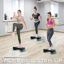 Yes4All Aerobic Exercise Step Platform with Adjustable Risers for Home Gym Fitness Workout
