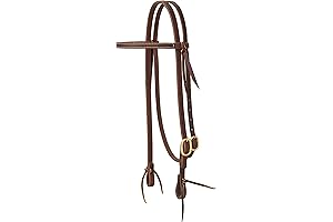 Weaver Leather Working Tack Straight Browband Brass Single Buckle Headstall