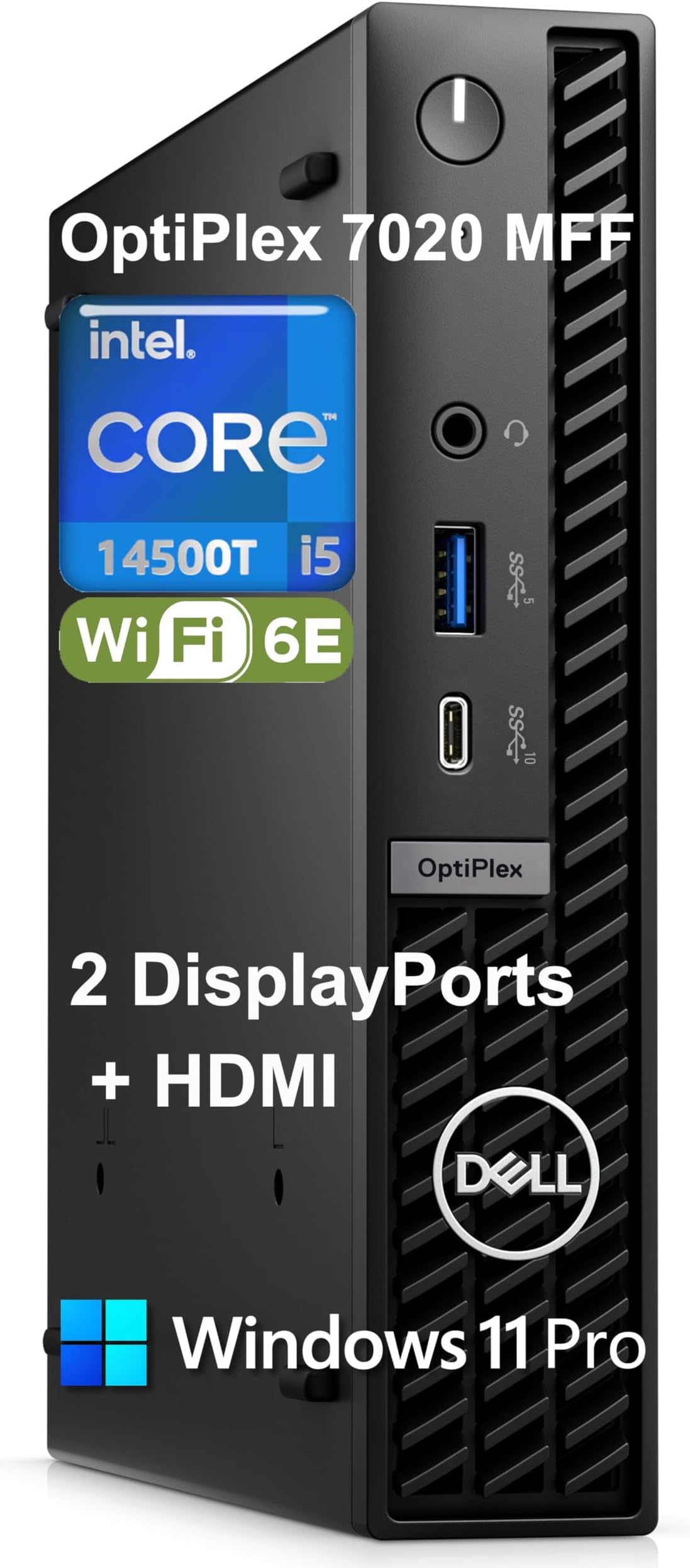 DELL OptiPlex 7020 MFF 7000 Micro Form Factor Mini PC Business Desktop Computer, 14th Gen Intel 14-Core i5-14500T (Beat i7-13700T), 16GB DDR5 RAM, 512GB PCIe SSD, WiFi 6E, Bluetooth, Windows 11 Pro