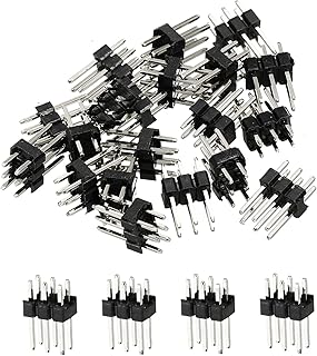 PATIKIL Straight Pin Header DIP Double Row 3 Pin 2.54mm Pitch Gold Plated for PCB Pack of 20