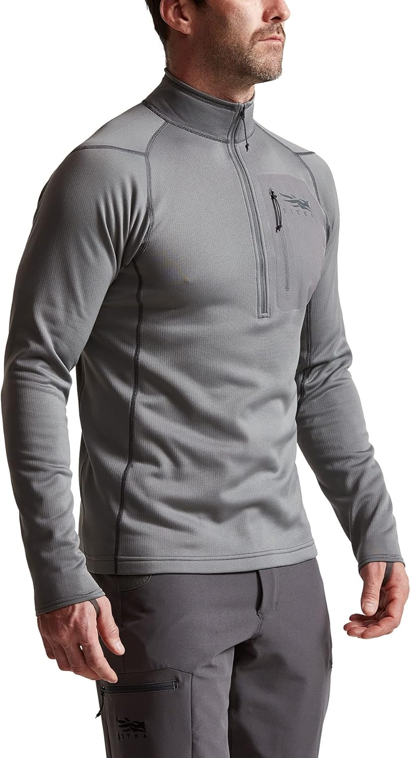 SITKA Gear Men's Core Midweight Zip-T Long Sleeve Hunting Shirt, Woodsmoke, X-Large