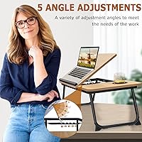 Vista 5 de Adjustable Laptop Desk for Bed,Bed Table for Laptops,Laptop Stand for Beds,Lap Desk Foldable Bed Desk for Laptops and Writing,Portable Beds Tray