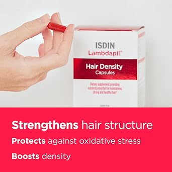 ISDIN Hair Growth Bundle for Stronger Thicker Hair Lambdapil Density Shampoo and Dietary Supplement