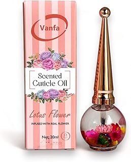 Vanfa Cuticle Oil infused with real flower 0.42 Oz - Scent: Lotus Flower