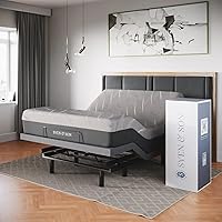 Vista 13 de Sven & Son Base de cama ajustable Classic, elevación de cabeza y pie, masaje, luces bajo la cama, USB, memoria de gel, estructura inteligente