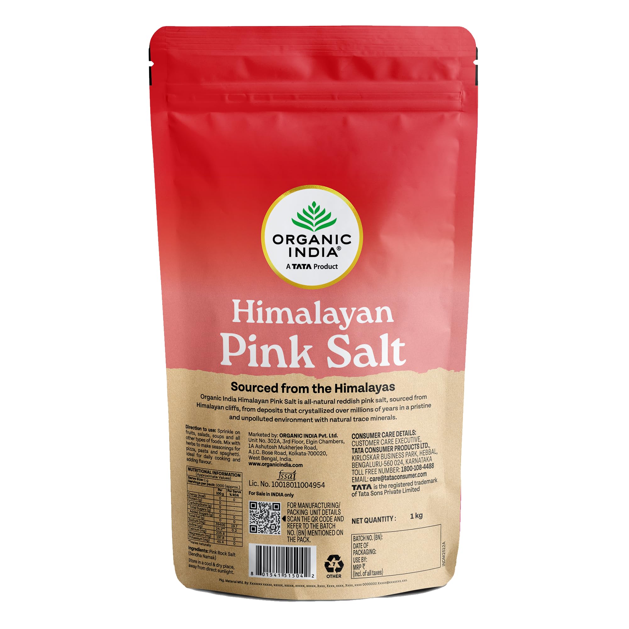 A TATA Product - Organic India Pink Rock Salt, 1Kg Pouch product image 3