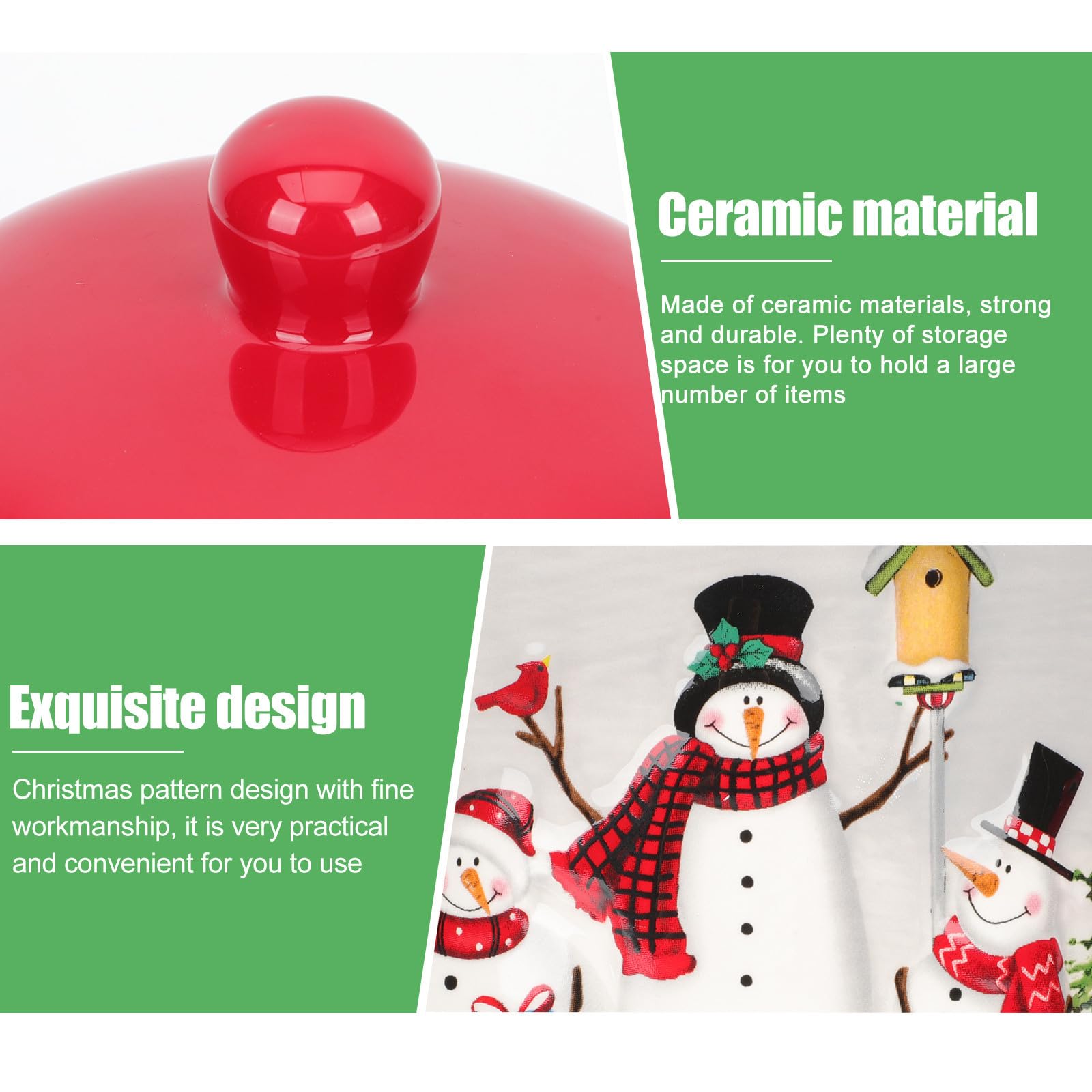 BESTOYARD Barattolo in Ceramica Chiusura Ermetica Design Natalizio per Dolci e Caramelle, Leggero e Portatile, per Occasioni di Festa e Compleanni