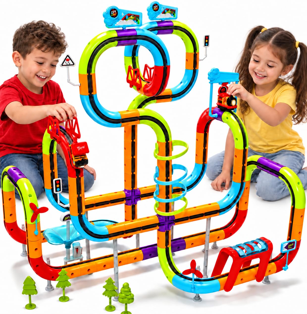 Electric Train Set Race Track for Kids 3 4 5 6 7 8 Years Old