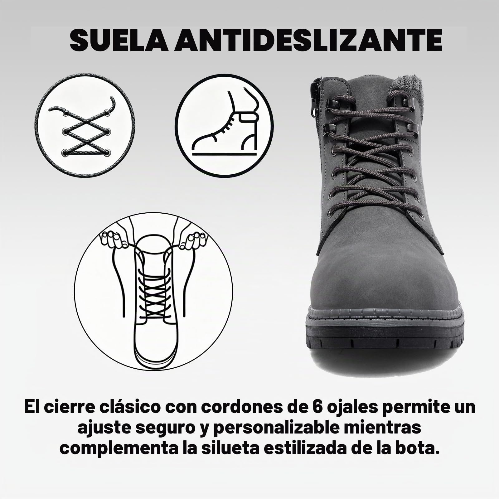 Mujeres Senderismo Nieve Invierno Botas Impermeables Botines de Nieve Senderismo Botas Calientes Fur Forro Boots Outdoor Antideslizantes Trekking Zapatos Gris 39EU