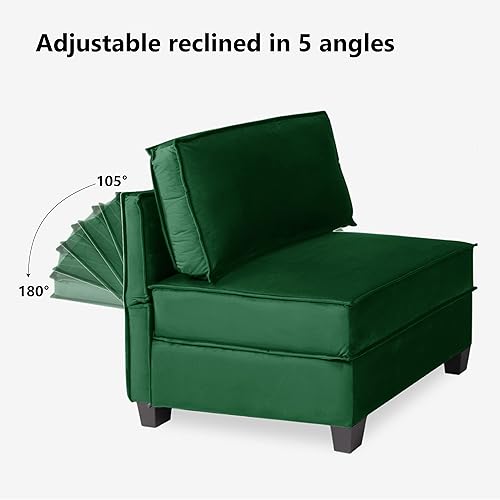 Miniatura 6 de FCNEHLM Sofá modular modular, sofá modular convertible en forma de U con otomanas reversibles, sofá de terciopelo de 6 plazas para sala de estar