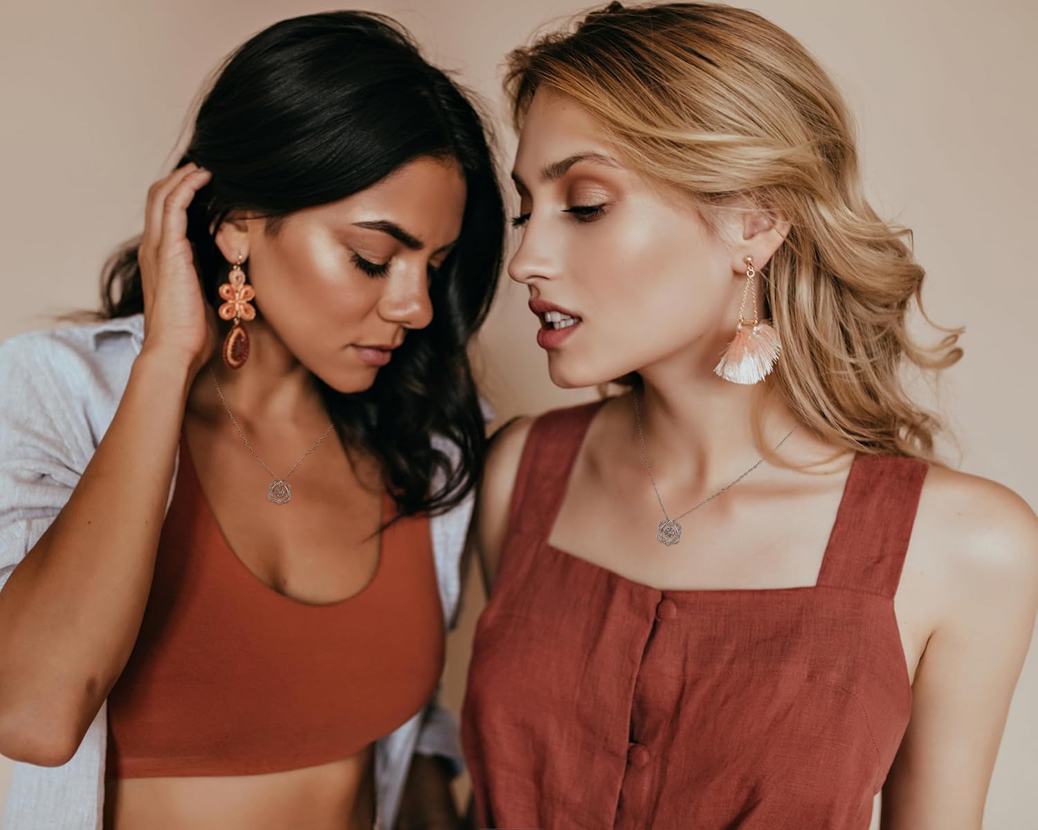 Sister Gifts, Sterling Silver Interlocking 2 Hearts Necklace for Women, Sister in Law Birthday Gifts, Expecting Mom Christmas Jewelry - Image 5