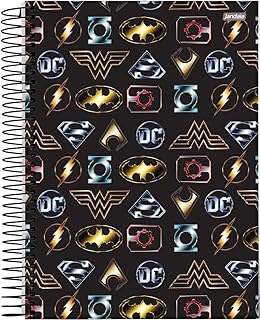 Caderno Espiral Univ CD 10 Matérias 160 fls DC Comics Logos Personagens FSC Jandaia
