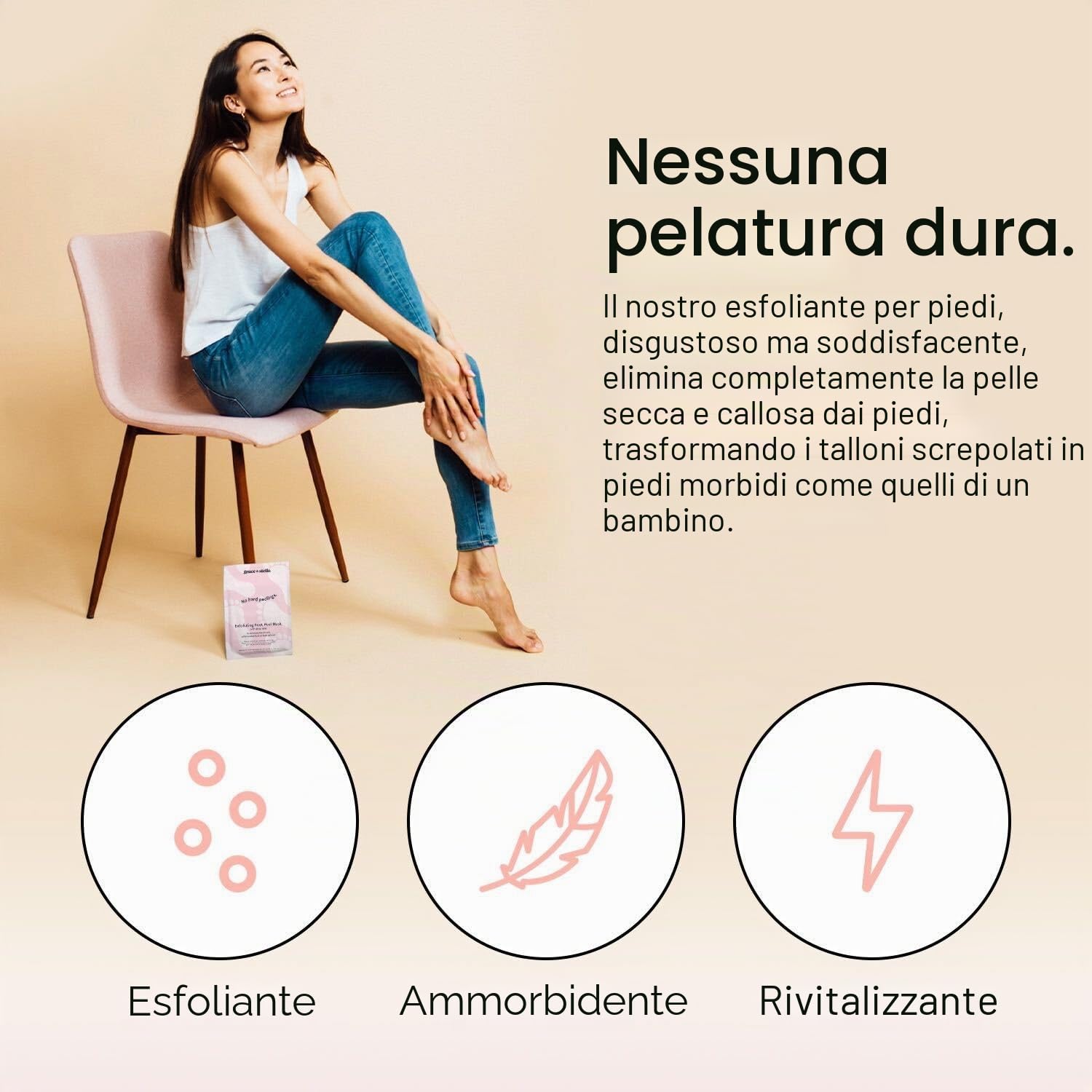 Maschera Piedi Esfoliante (4 Paia, Senza Profumo) – Scrub Piedi con Aloe Vera – Peeling Piedi e Talloni per Rimuovere la Pelle Morta, Calli e Duroni - (4 Pairs)