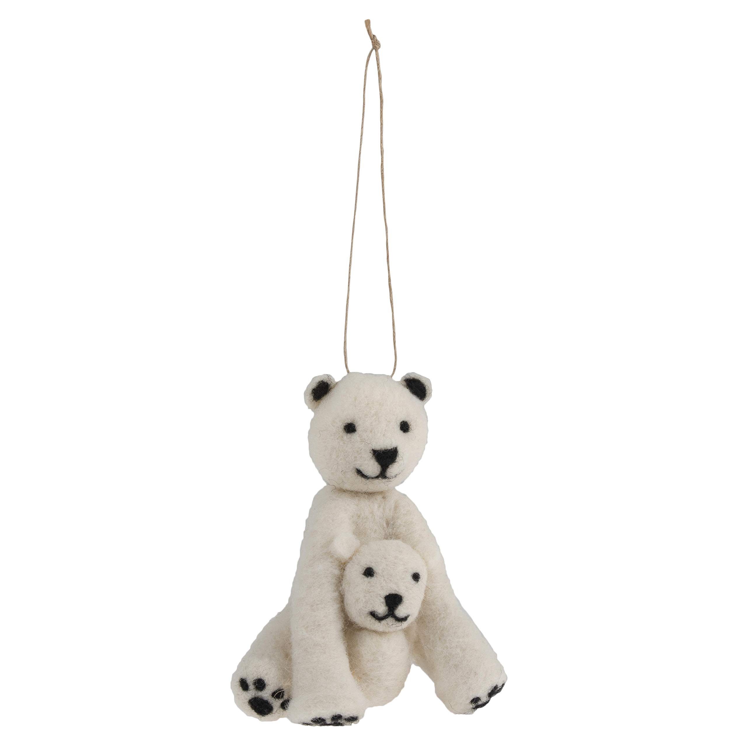 Trimits Needle Felting Craft Kit, Christmas, Includes Roving Wool Needle Stuffing Instructions, Polar Bears