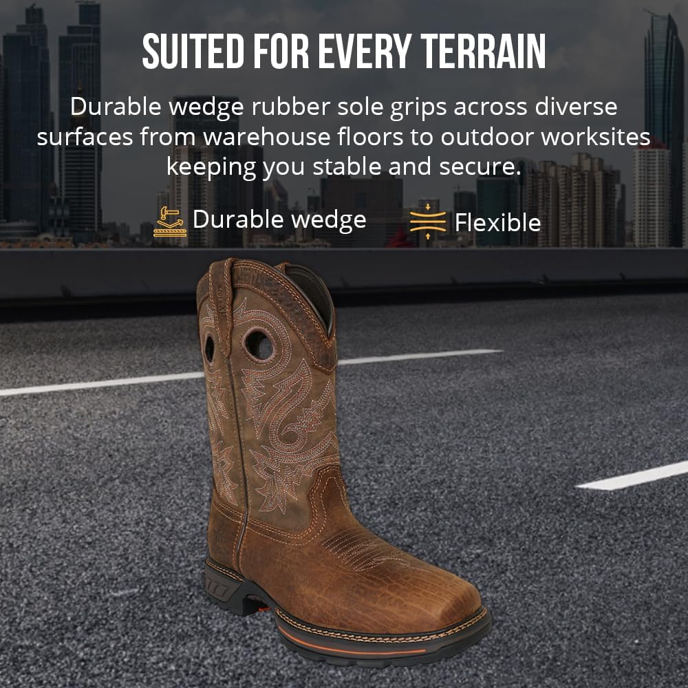 Wolf Work Boots for Men Genuine Leather, Oil and Slip Resistance - Composite Toe - Image 7