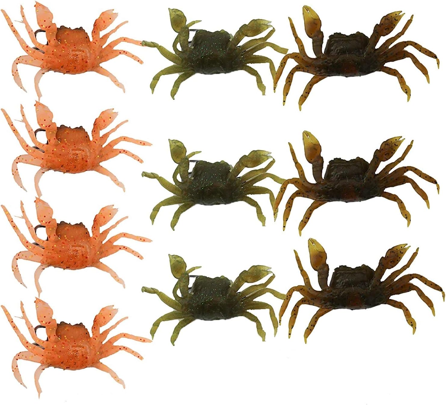 Amarine Made Set of 10 Artificial Crab Baits Soft Fishing