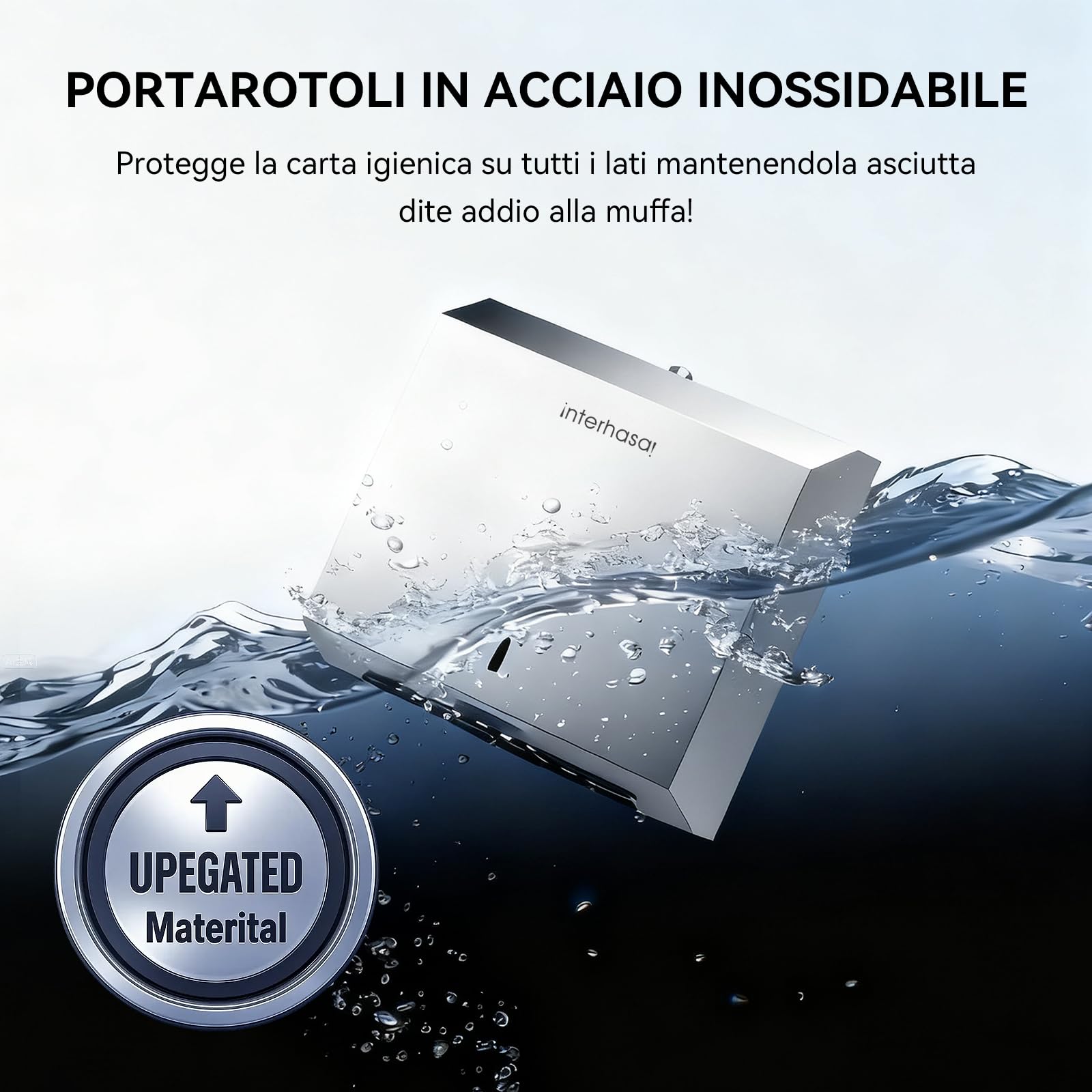 interhasa! Dispenser Carta Asciugamani da Parete, Porta Asciugamani di Carta in Acciaio Inox 304, Distributore di Carta Piegata a C/Z/V, per Bagno, Cucina, Ufficio, Hotel e Ristoranti
