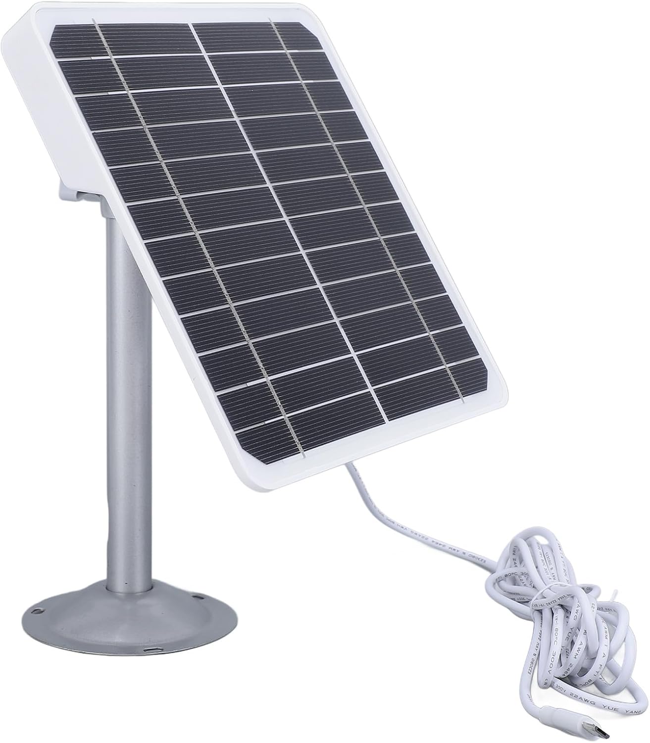 20W Solar Panels for Security Camera, 5V IP65 Fast Charging Monocrystalline Solar Panel Charger with Adjustable Bracket for Home Outdoor Use