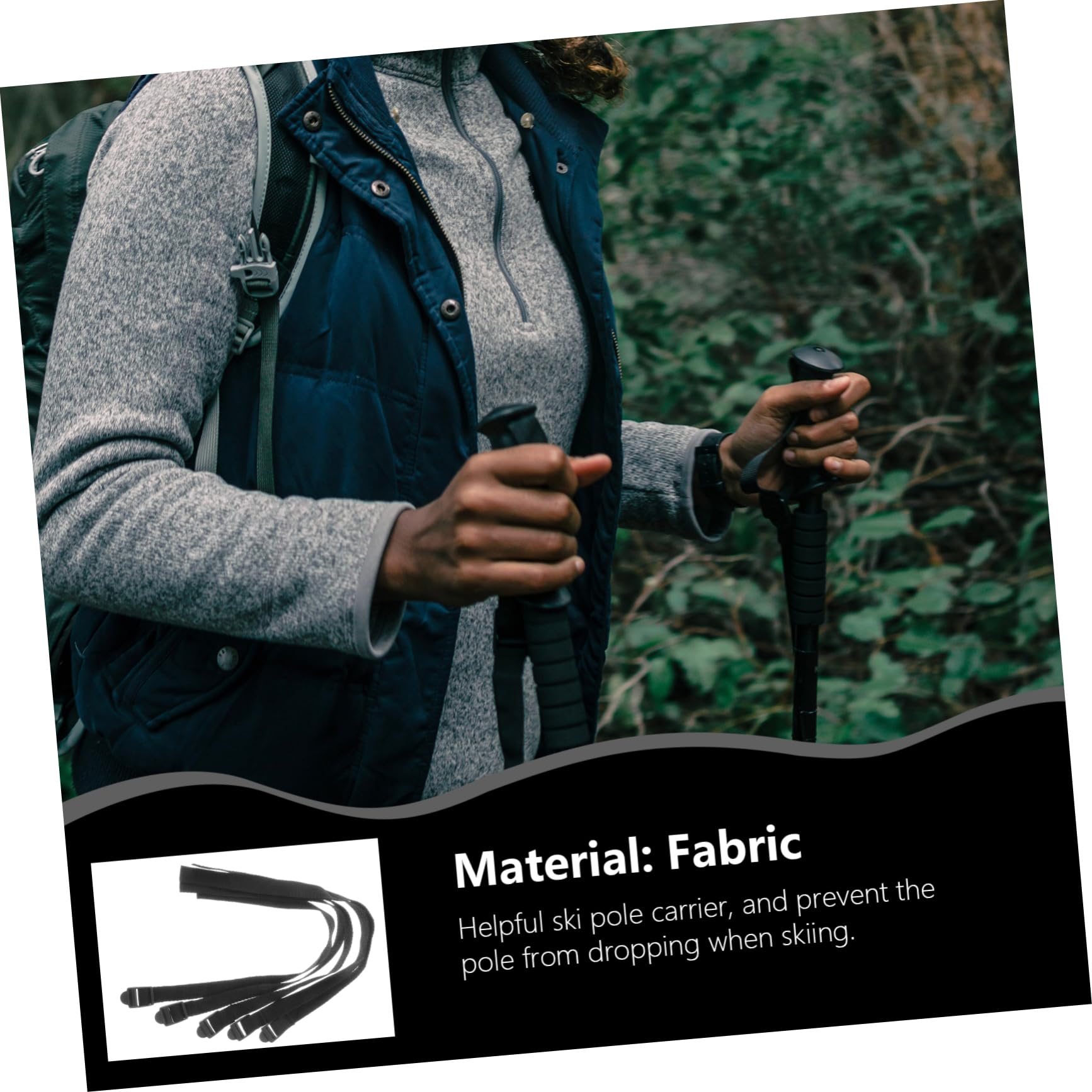 BUTIFULSIC 5 Pcs Ski Pole Straps for Outdoor Sports Binding Bands for Cross Country Ski Boots Trekking and Walking Sticks Protective Tie for Skiing and Hiking Activities