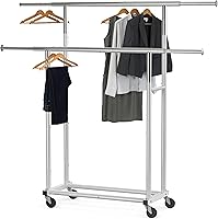 Vista 7 de Simple Houseware Perchero estándar de doble barra, negro