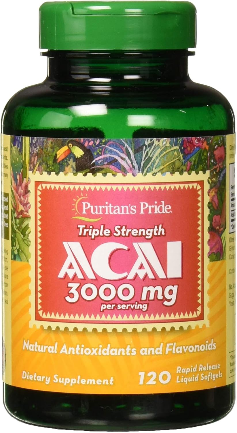 Puritan's Pride Triple Strength Acai 3000 MG, 120 Count