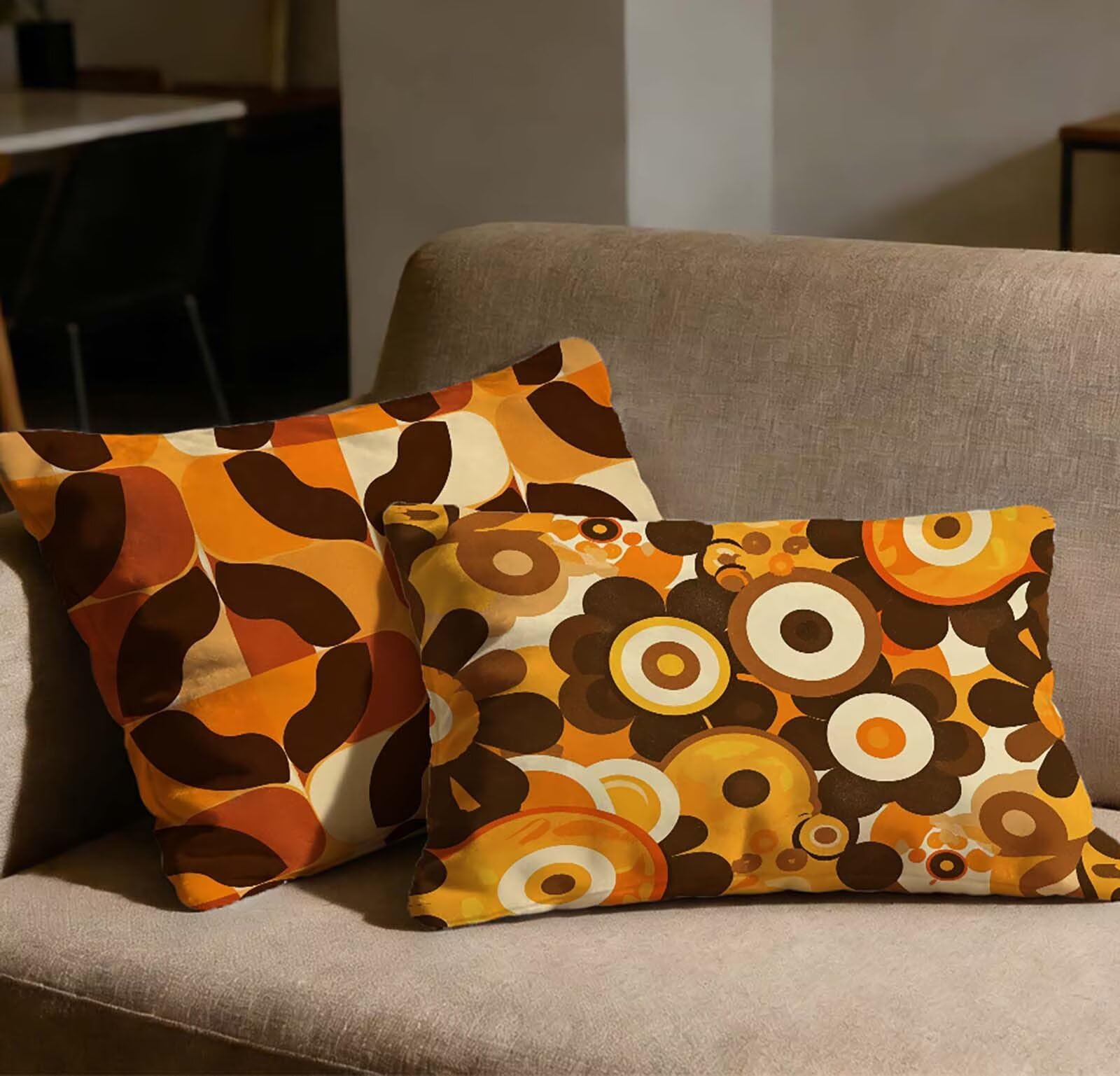 Taie Oreiller 80x100 Housse de Coussin Orange Brûlé Velours Rectangulaire avec Fermeture Eclair