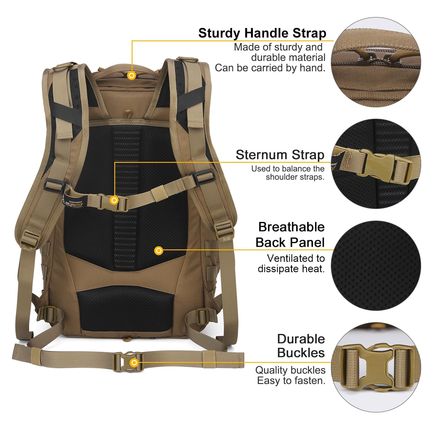 Mardingtop 30L Molle rucksack Tagesrucksäcke Daypack Arbeitsrucksack | Reiserucksack herren Laptop rucksack backpack mit laptopfach für City, Business, Reisen