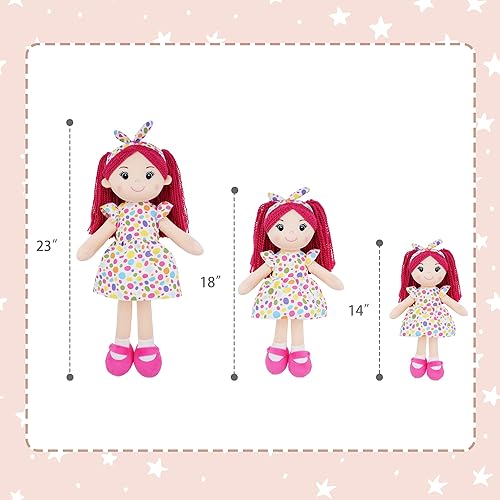 Miniatura 5 de June Garden Snuggle Cuties Sophie - Muñeca de peluche suave de 23 pulgadas para niñas, muñeca de trapo abrazable, rosa, XL