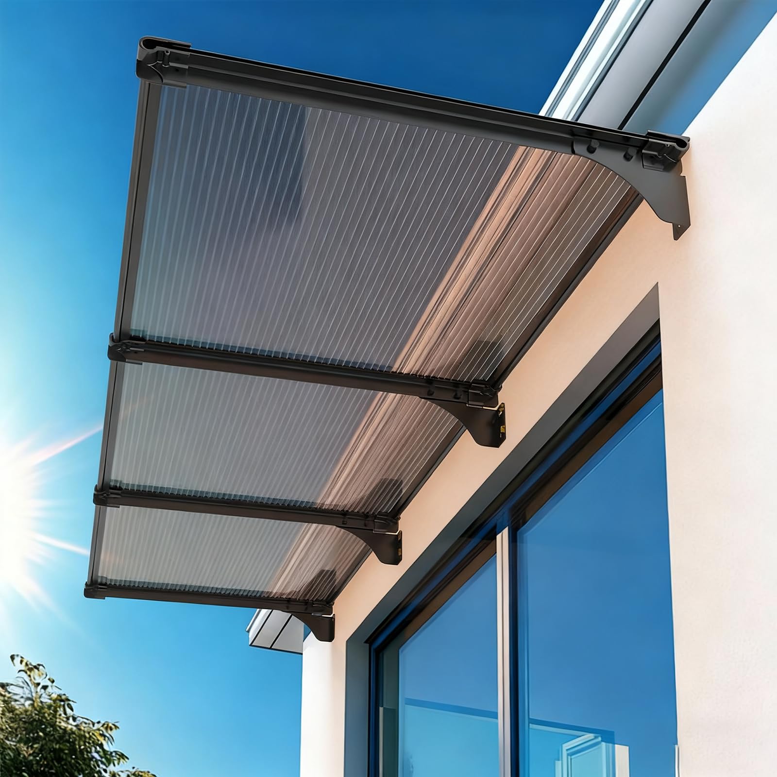 LWJSOCP Outdoor Window and Door Canopy - Rain Snow Sun Shelter | Front Porch & Patio Aw for Weather Protection & Enhanced Curb Appeal