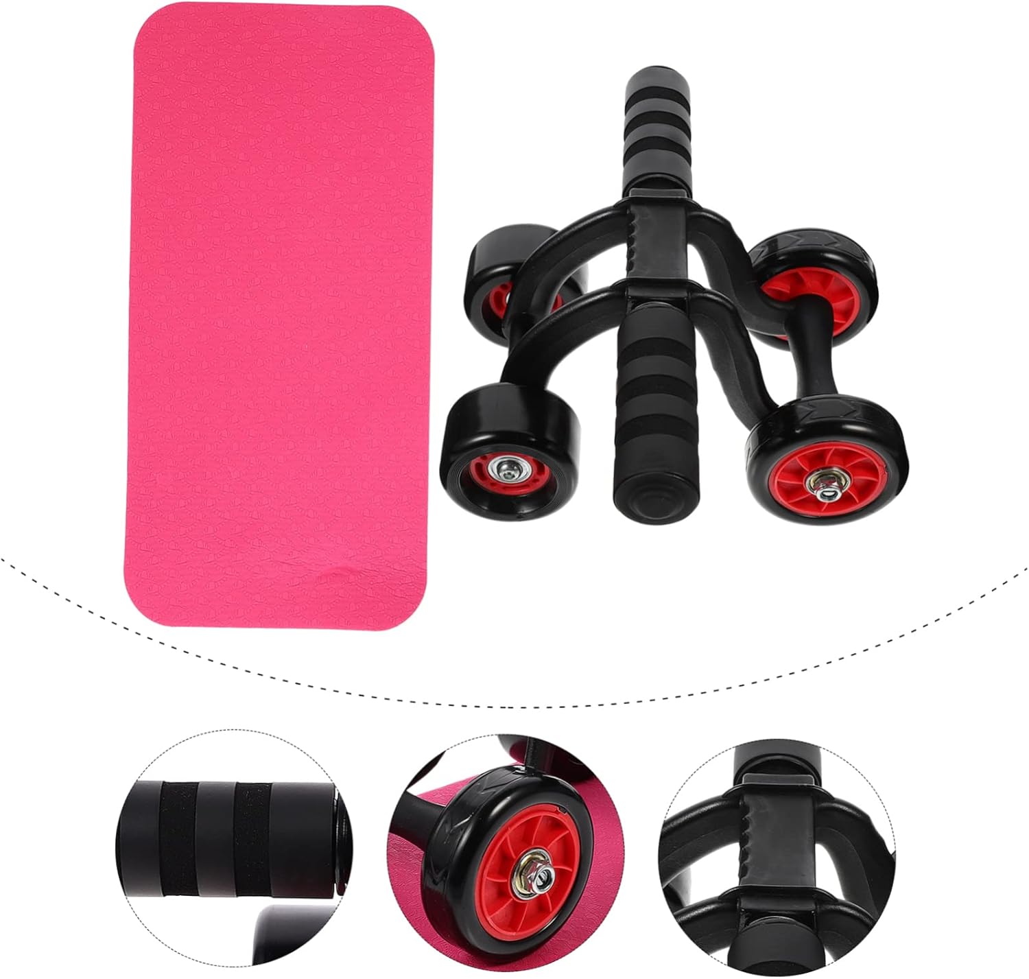 1set Four-wheel Abdominal Roller for Core Strength Training Non- Ab Exercise Equipment for Home and Gym Workouts Suitable for Beginners and Advanced Users