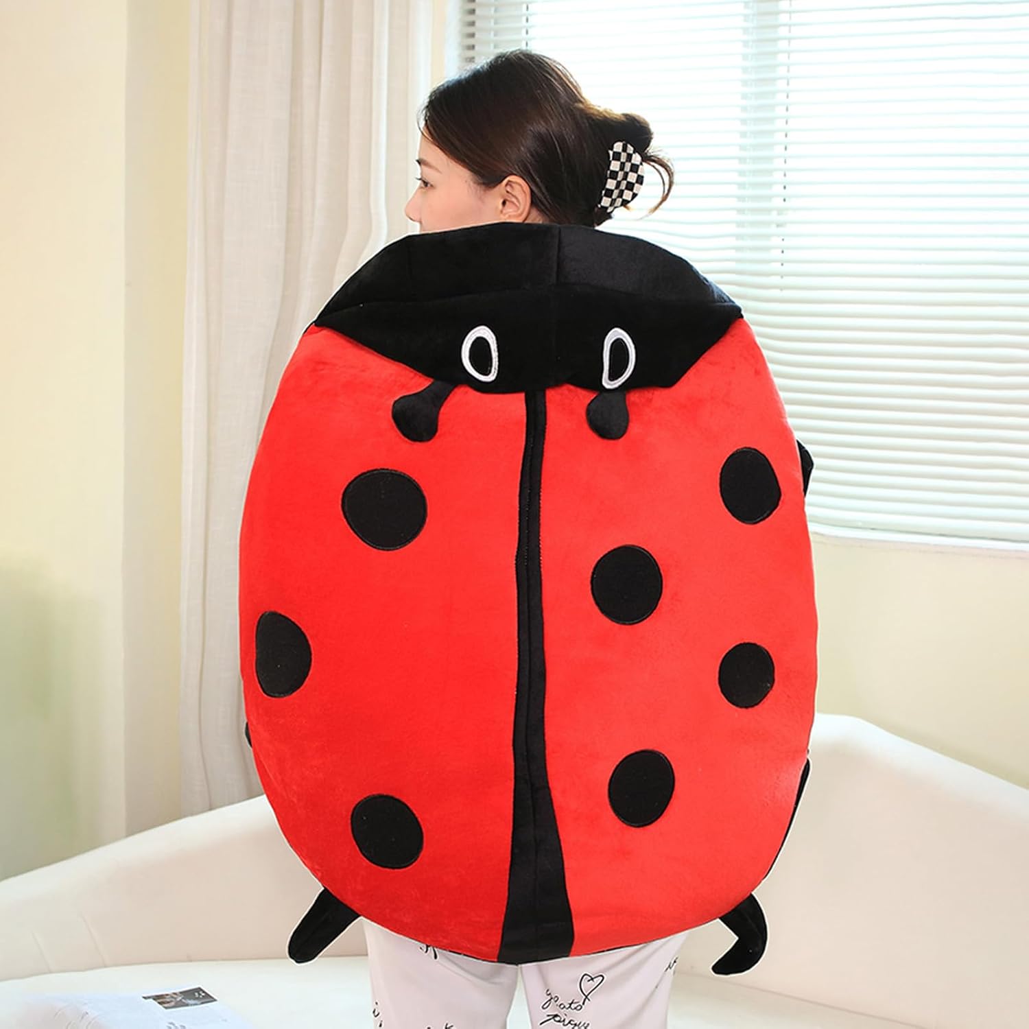Wearable Ladybug Pillow Cute Warm Sleeping Wearable P Removable Oversized 100cm/39.4in Gi Wearable Ladybug Pillow for Children and Adults Release Stress