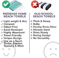 Vista 121 de Oversized Turkish Beach Towel 38’’x71’’ - Set of 2 100% Turkish Cotton Lightweight Sand Free Quick Dry Pool Towels Extra Large Bath Towels for